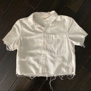 MOTHER cropped button up blouse